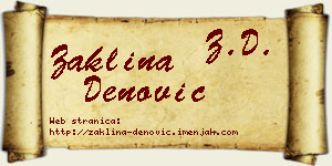 Žaklina Denović vizit kartica